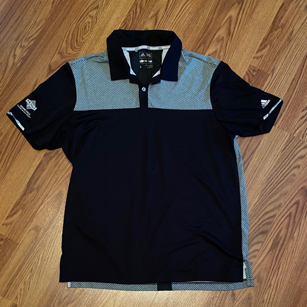 adidas Black and Gray Men's Polo Shirt